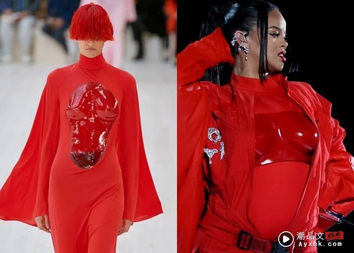 Style I 天后Rihanna全红亮相超级杯，立体马甲、红色大衣都有来头？ 更多热点 图2张